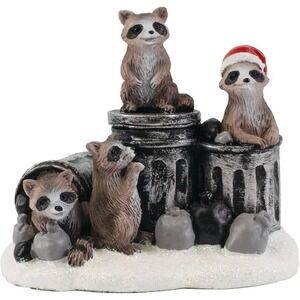 FG Square Holiday Village Raccoons NEW‎